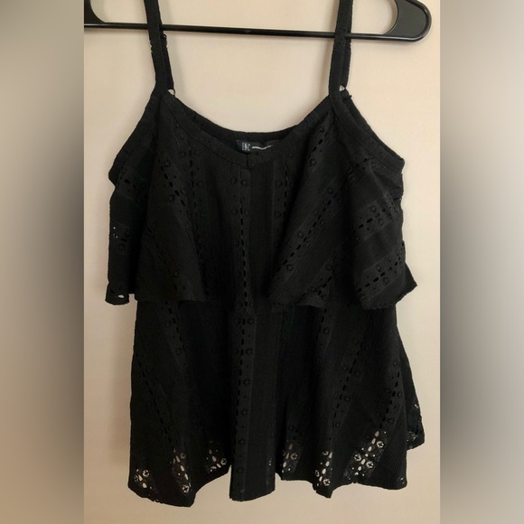 INC International Concepts Tops - NWT  INC International Concepts Black Layered Ruffles Summer Top Size S. $45￼